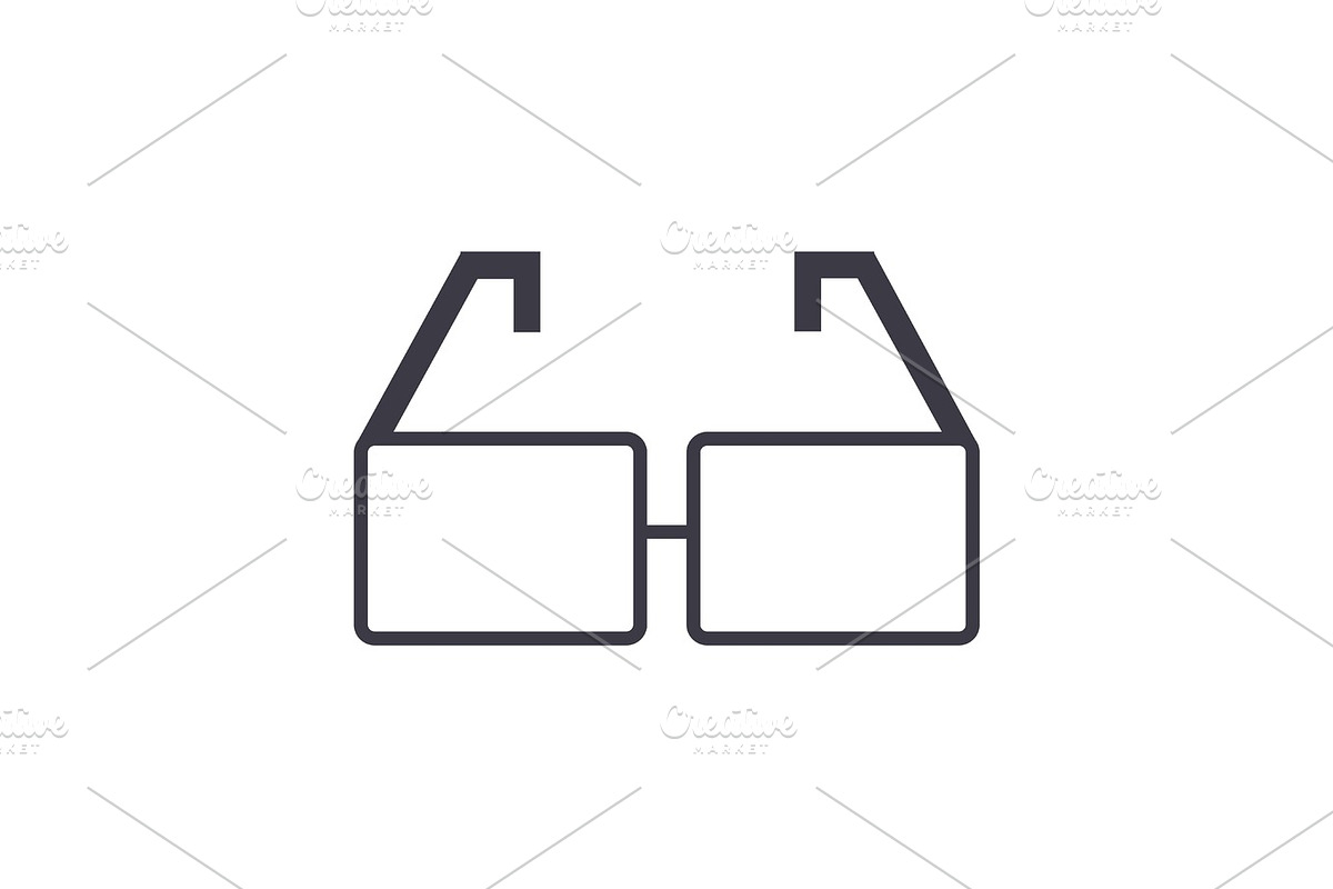 glasses vector line icon, sign, illustration on background, editable strokes in Graphics - product preview 8