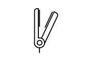 hair straightener vector line icon, sign, illustration on background, editable strokes