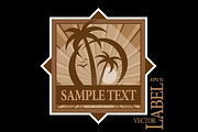 Palm trees silhouette emblem