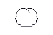 head in head vector line icon, sign, illustration on background, editable strokes