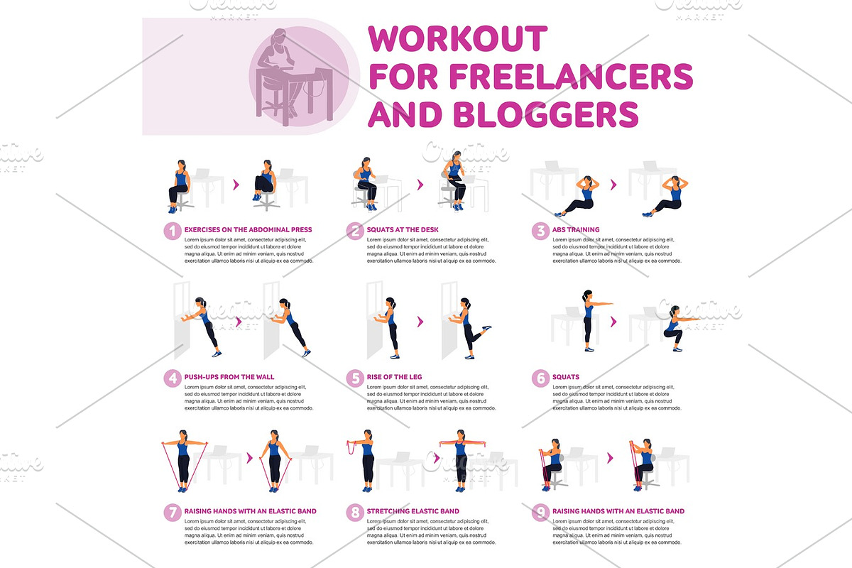 Workout for freelancers and bloggers in Illustrations - product preview 8