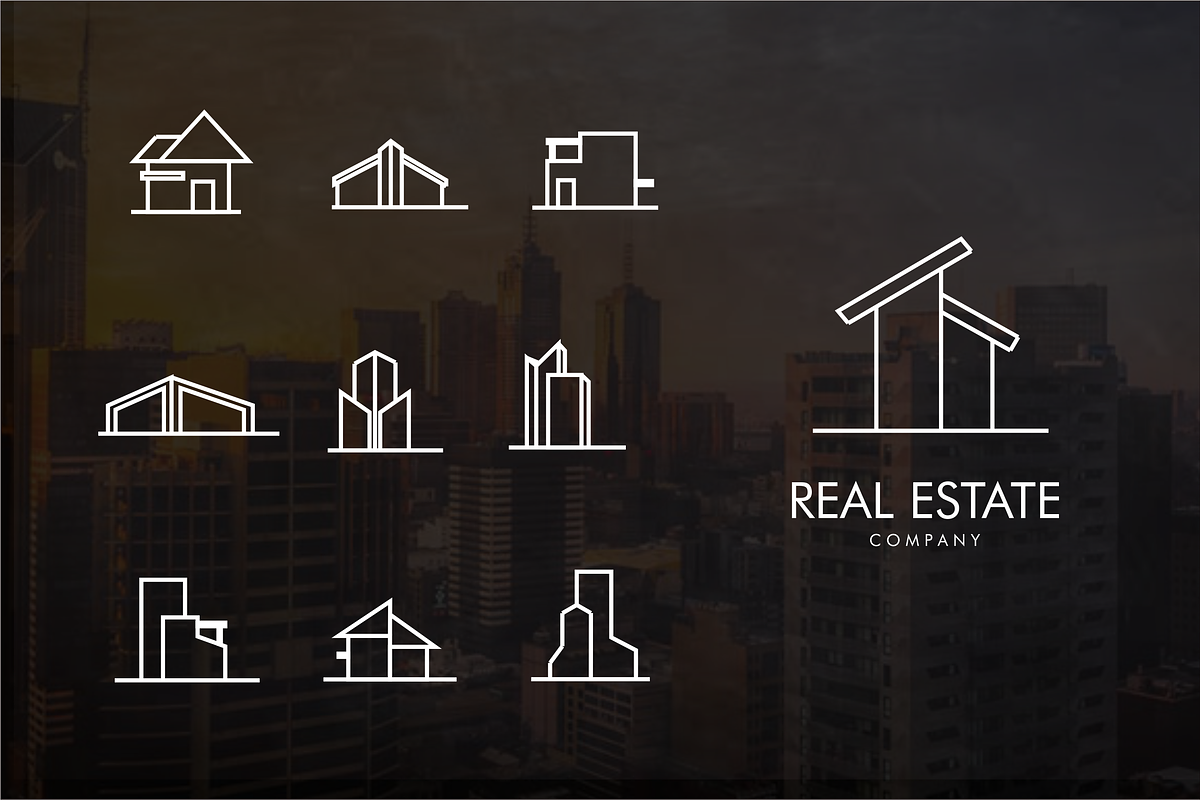 Real estate line Logo bundle in Photoshop Shapes - product preview 8