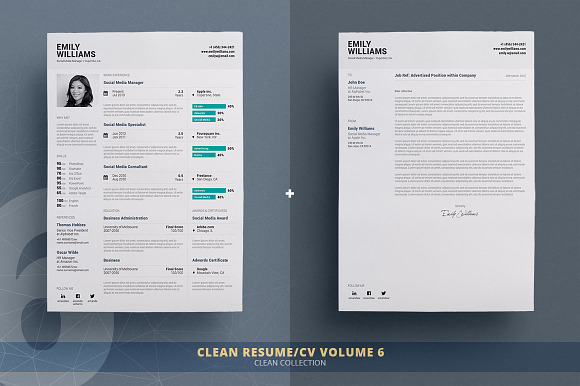 Resume/Cv Bundle - Clean Collection in Resume Templates - product preview 6