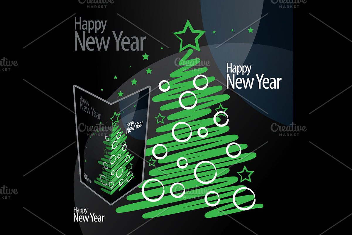 Christmas and new year card in Illustrations - product preview 8