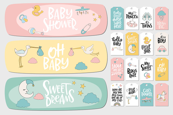Baby Lettering & Clipart +Bonus in Illustrations - product preview 6