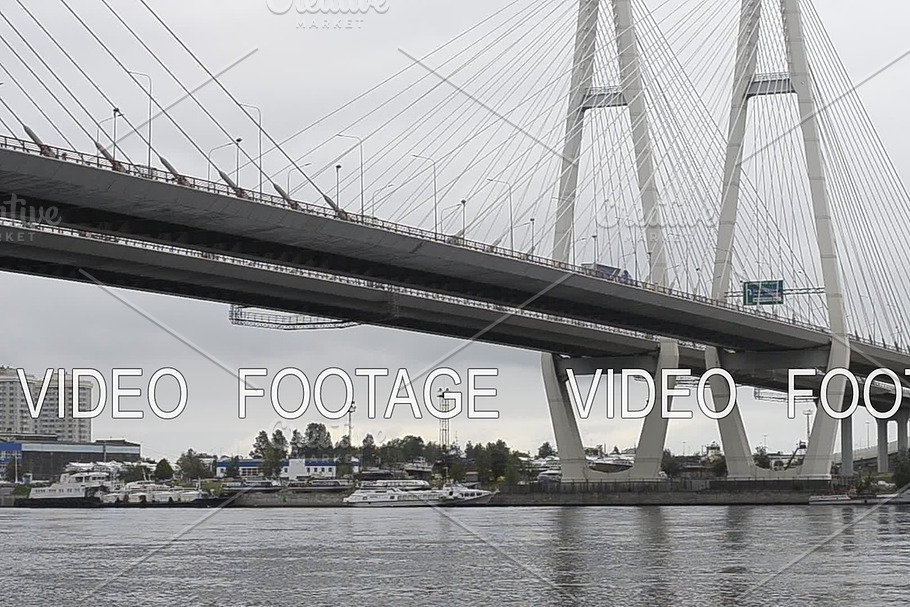 Big Obukhovsky cable-stayed bridge, Neva river in Graphics - product preview 8