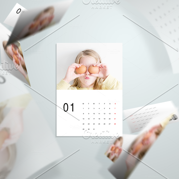 Minimal A5 - 2018 Calendar Template in Stationery Templates - product preview 1