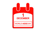 World Aids Day  1 December Poster. calendar sheet.  