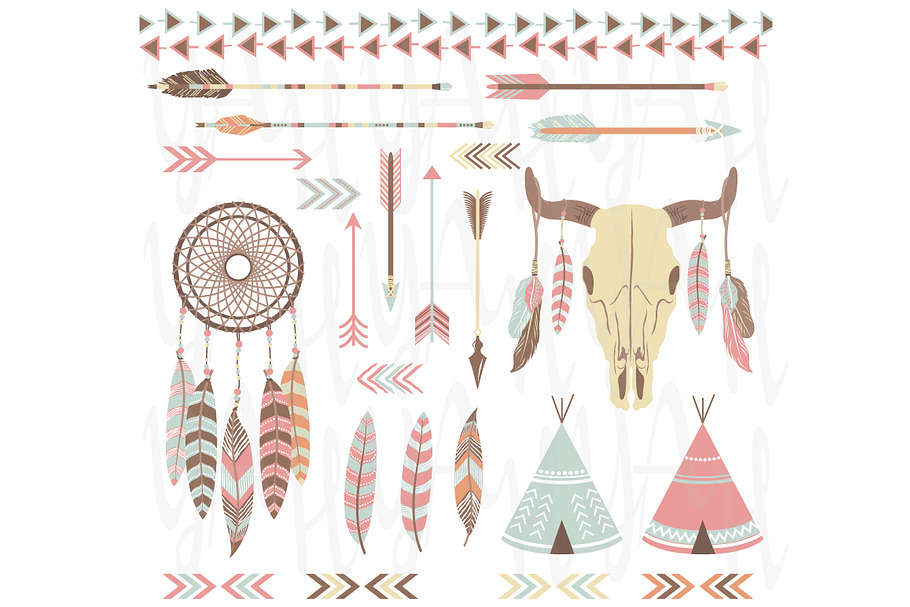 Tribal /Indian Clip Art Elements