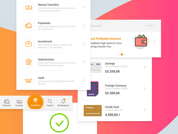 WiseBank iOS UI Kit in UI Kits and Libraries - product preview 4