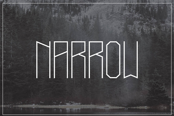 Narrow typeface, 4 weights + styles