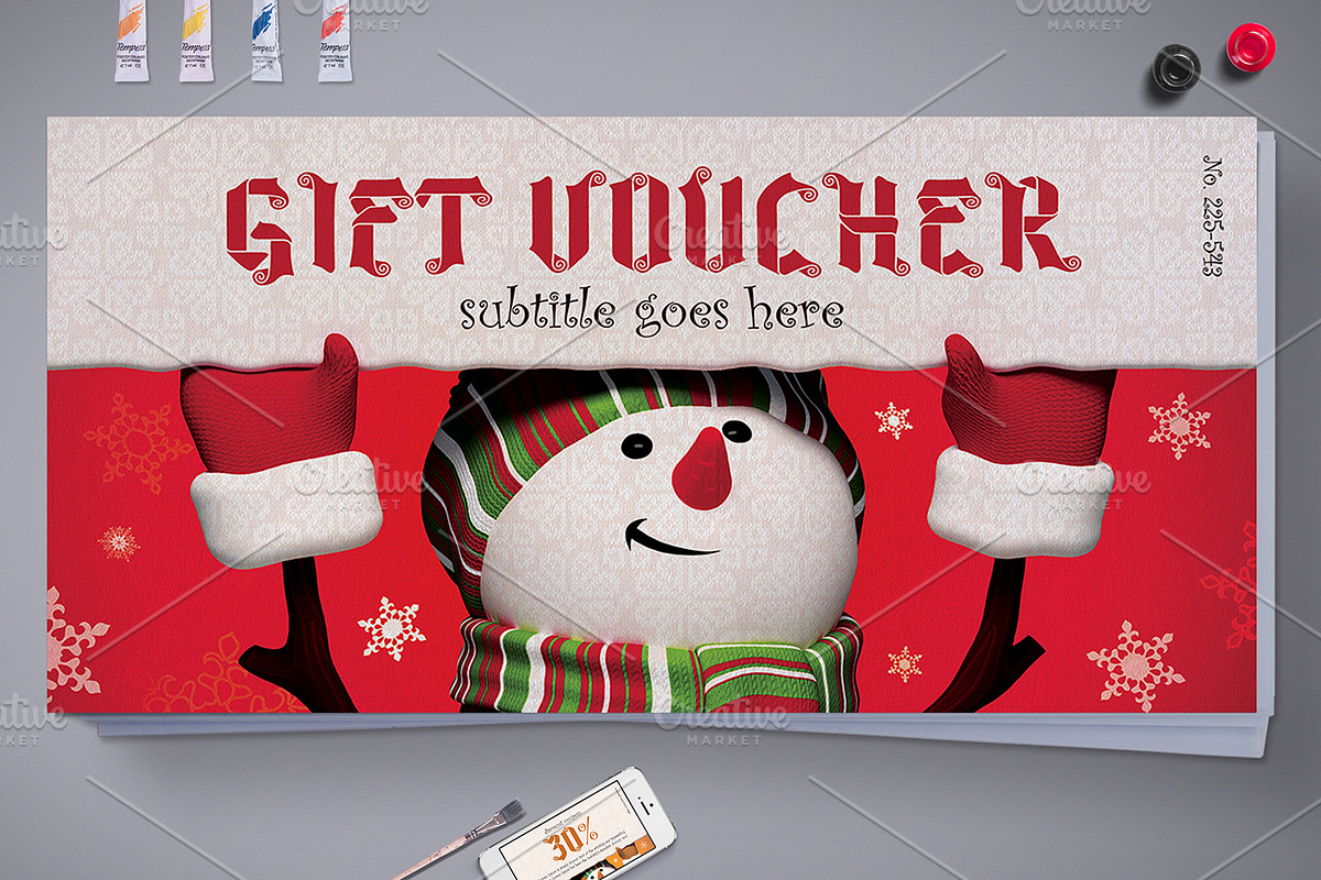 Christmas Gift Voucher with 3 Styles in Card Templates - product preview 8
