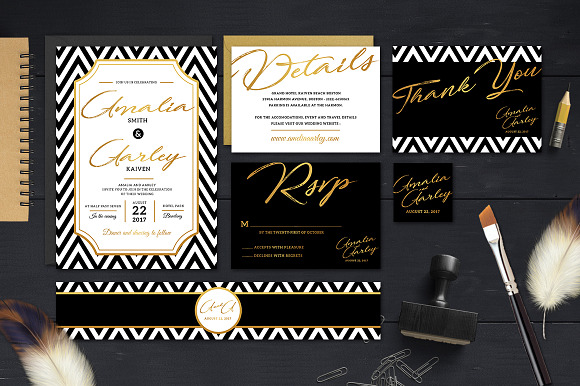 Minimalist Wedding Invitation Set in Wedding Templates - product preview 1