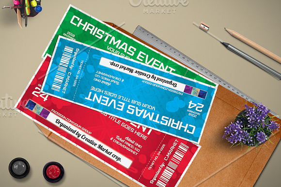 Christmas Event Ticket Template in Card Templates - product preview 2