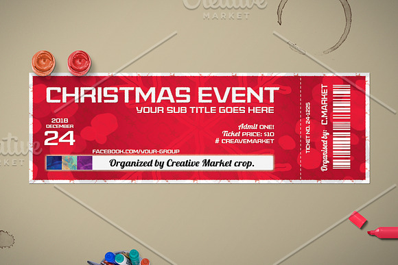 Christmas Event Ticket Template in Card Templates - product preview 4