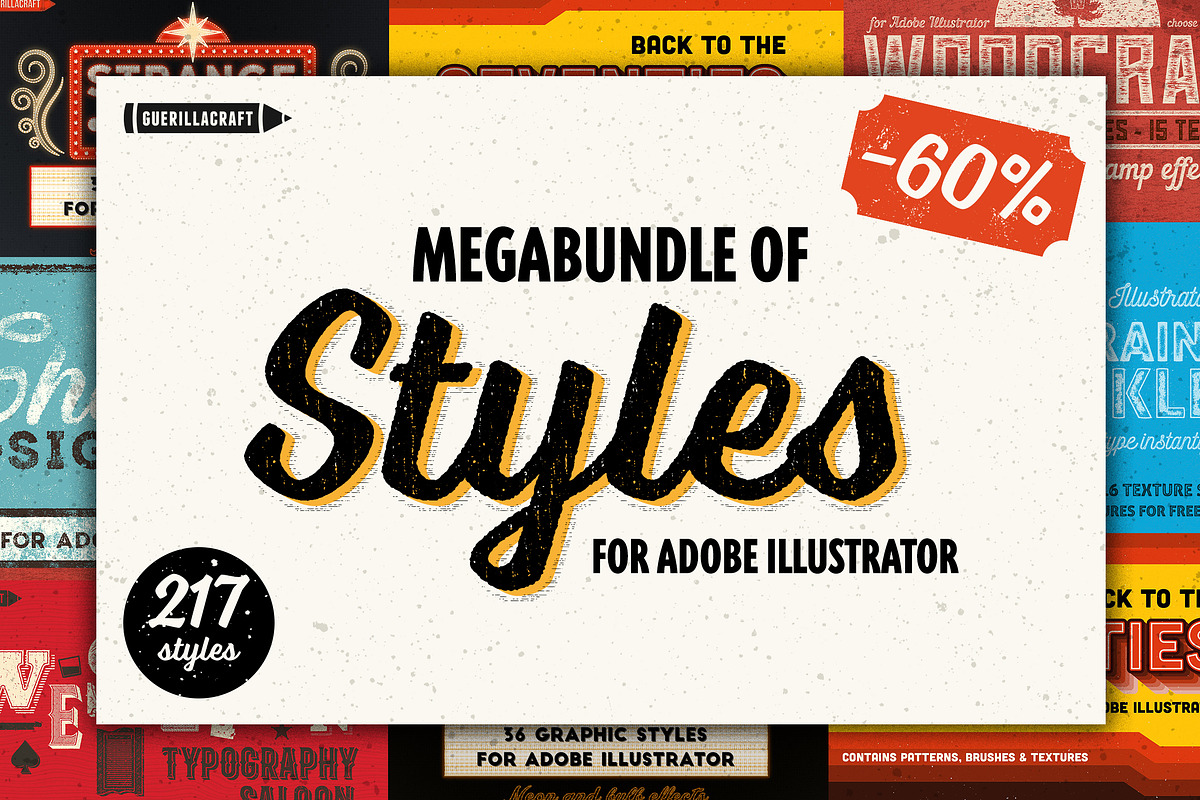 Megabundle of Illustrator Styles in Photoshop Layer Styles - product preview 8