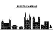 France, China, Hangzhou architecture vector city skyline, travel cityscape with landmarks, buildings, isolated sights on background