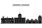 Germany, Potsdam architecture vector city skyline, travel cityscape with landmarks, buildings, isolated sights on background