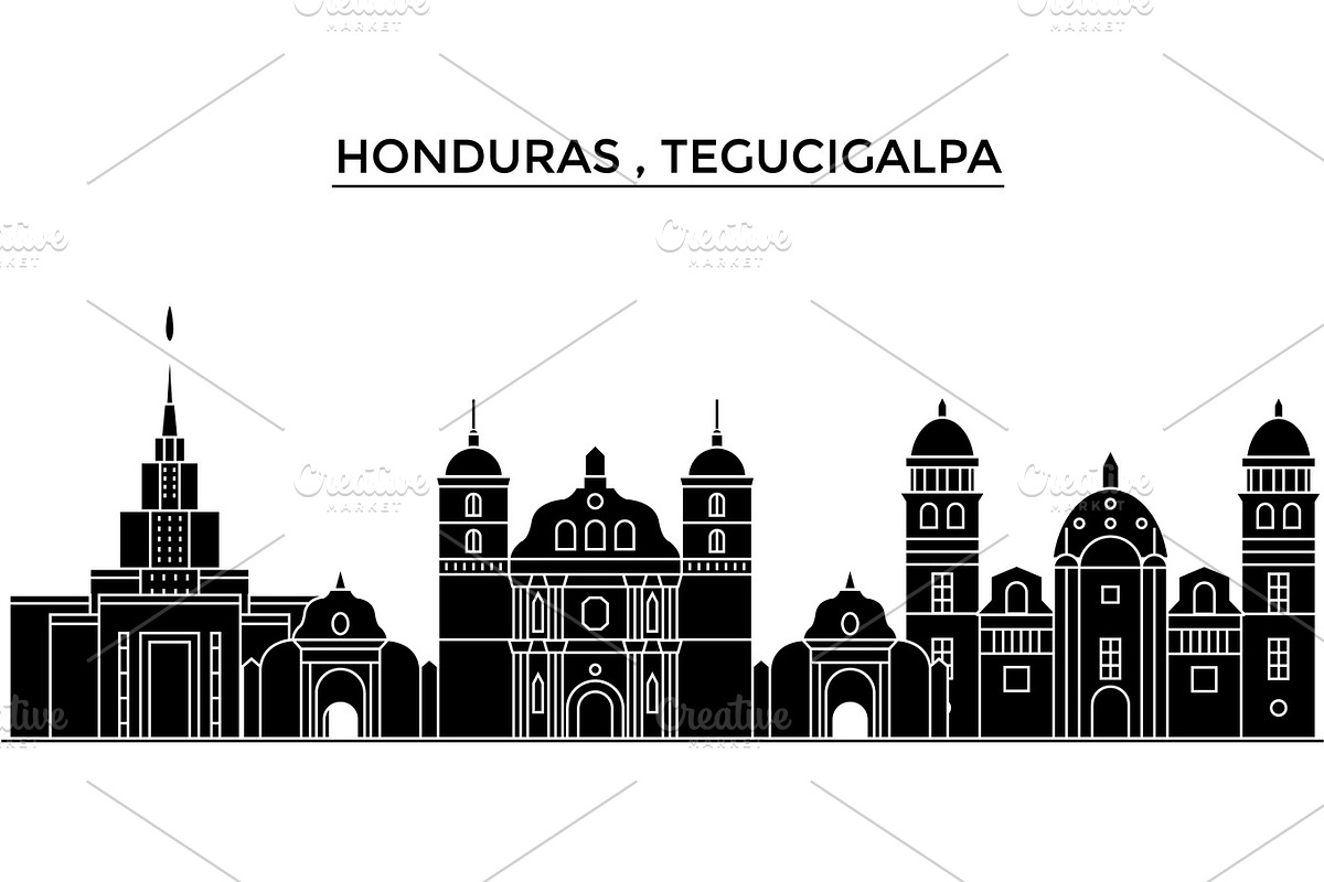 Honduras , Tegucigalpa architecture vector city skyline, travel cityscape with landmarks, buildings, isolated sights on background in Illustrations - product preview 8