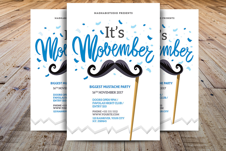 Minimal Movember Flyer Template in Flyer Templates - product preview 8