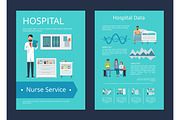 Hospital Data &Nurse Service Vector Illustration