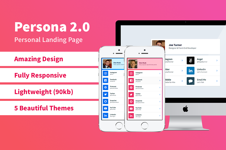 Persona - Your Personal Landing Page in HTML/CSS Themes - product preview 8
