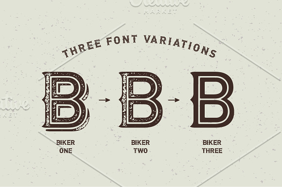 Biker font set + graphics in Display Fonts - product preview 1