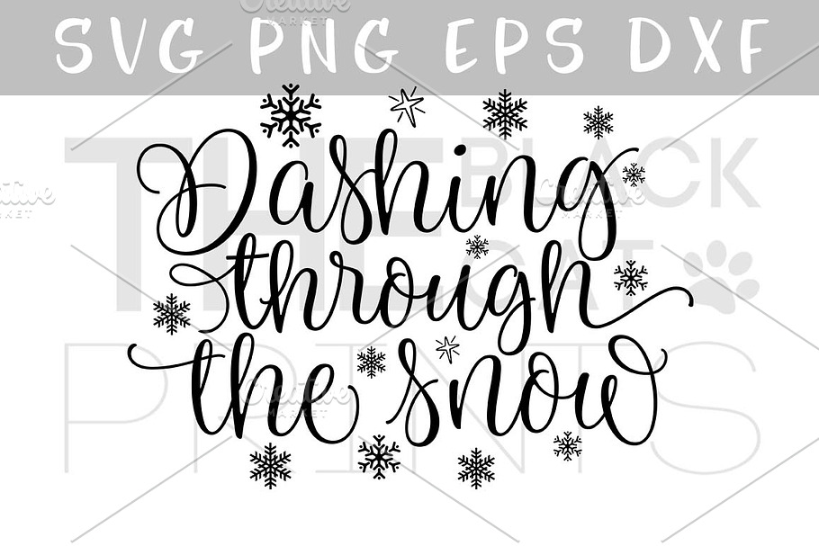 Dashing through the snow SVG DXF PNG