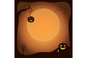 Halloween Poster Background with Luminous Pumpkins
