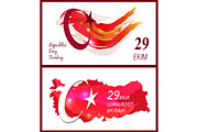 Republic Day Turkey Icon Vector Illustration Set