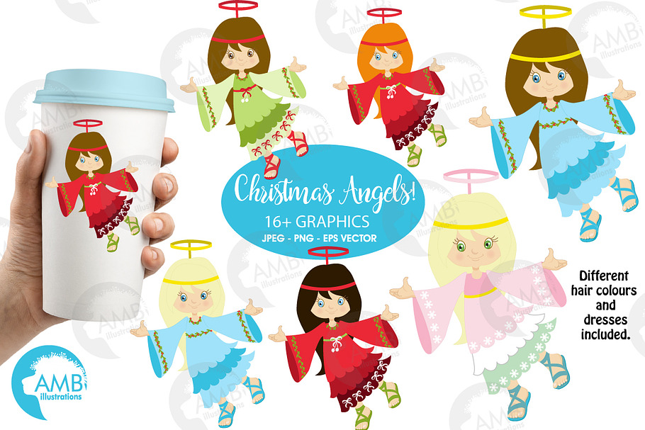 Christmas Angels clipart AMB-572 in Illustrations - product preview 8