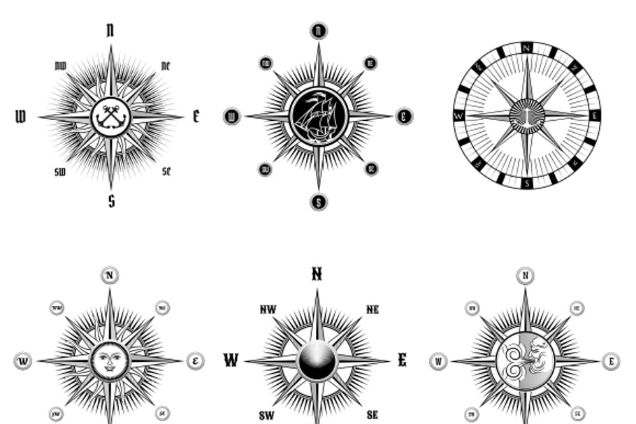 Vintage nautical or marine compass in Objects - product preview 8
