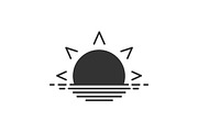 Rising sun glyph icon