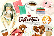 Watercolor Coffee Cafe Clipart