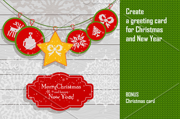 Cristmas card creation set in Postcard Templates - product preview 6