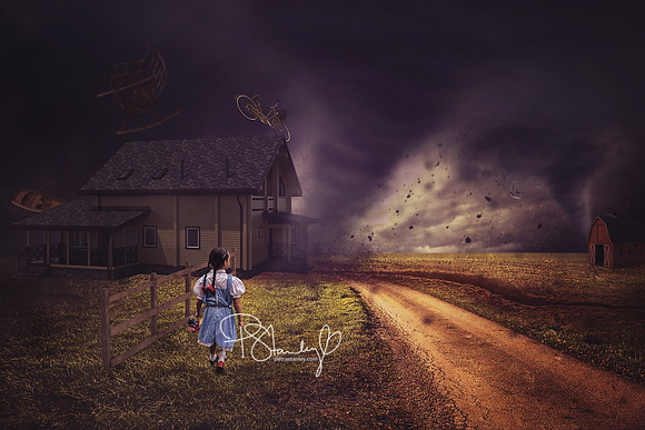 Digital Photo Backdrop Wizard of Oz in Photoshop Layer Styles - product preview 1