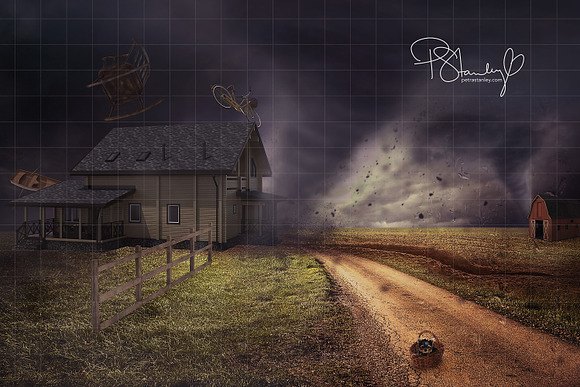 Digital Photo Backdrop Wizard of Oz in Photoshop Layer Styles - product preview 2