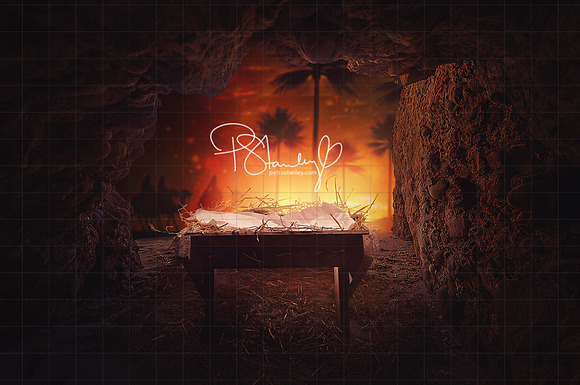 Digital Backdrop - Away in a Manger in Photoshop Layer Styles - product preview 1