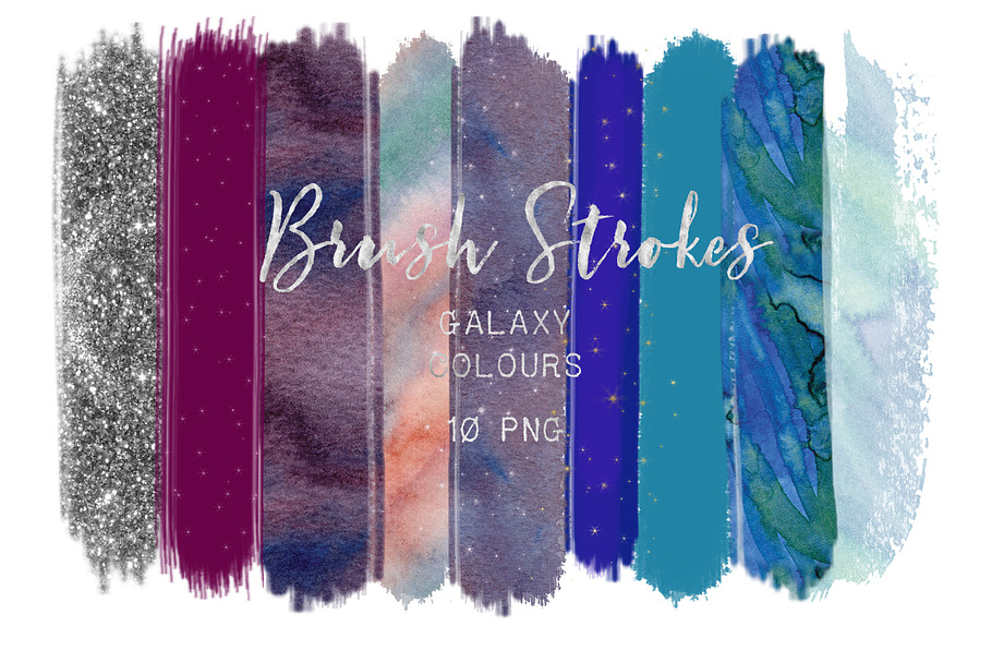 Galaxy colours brush strokes