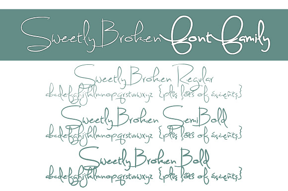 Sweetly Broken Font Family in Script Fonts - product preview 1