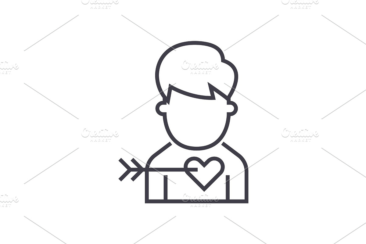 believe vector line icon, sign, illustration on background, editable strokes in Illustrations - product preview 8