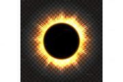 Total solar eclipse icon on transparent