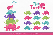Crayon Box Girl Turtle Stack Clipart