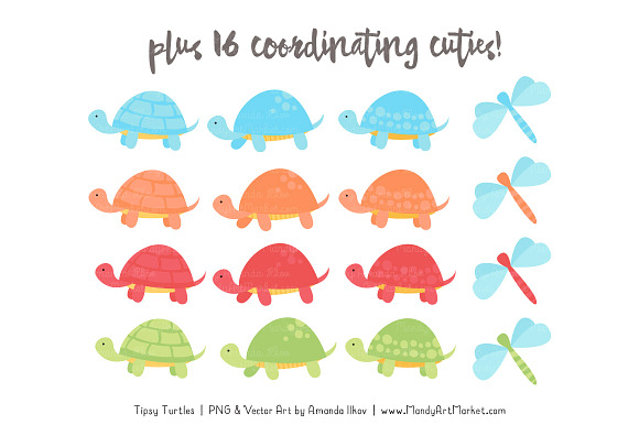 Fresh Boy Turtle Stack Clipart in Illustrations - product preview 3