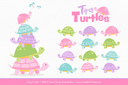 Fresh Girl Turtle Stack Clipart