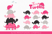 Hot Pink Turtle Stack Clipart