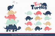 Modern Chic Turtle Stack Clipart