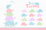Pastel Turtle Stack Clipart