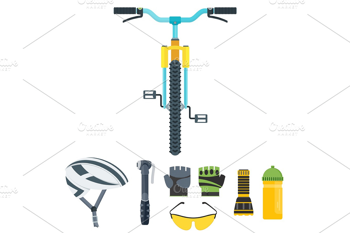 bicycle equipment icons in Graphics - product preview 8