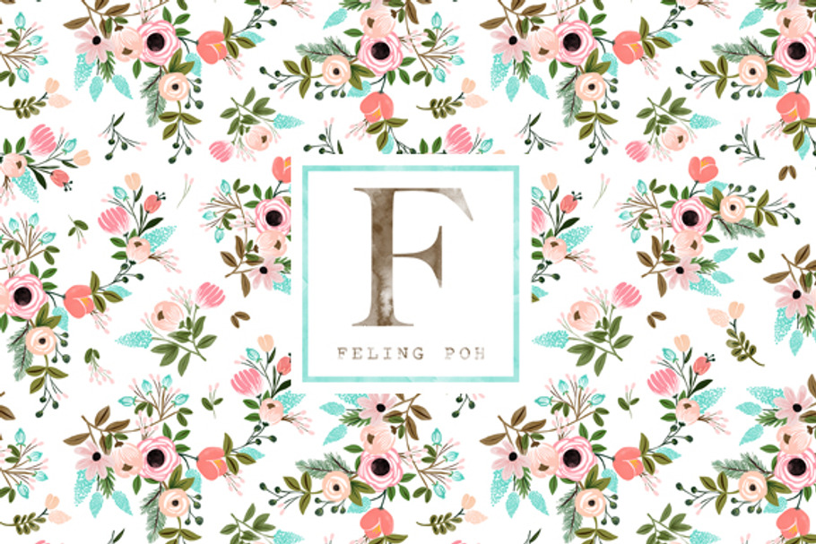 Seamless Floral Garden Pattern in Patterns - product preview 8